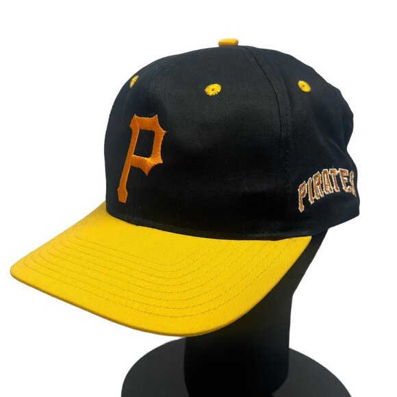 Pittsburgh Pirates Twins Enterprise All Over Logo Snapback Hat Cap MLB Retro 90s - Picture 1 of 10